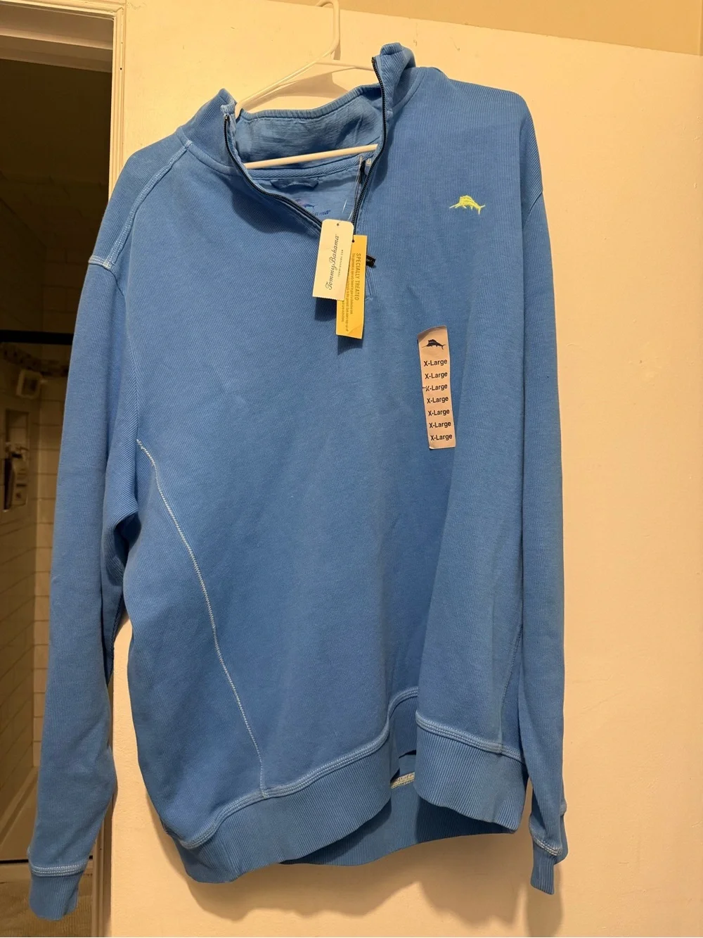 Tommy Bahama Light Blue Men's Quarter-Zip Sweater w